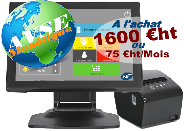 Caisse Tactile 15 Pouces + logiciel NF